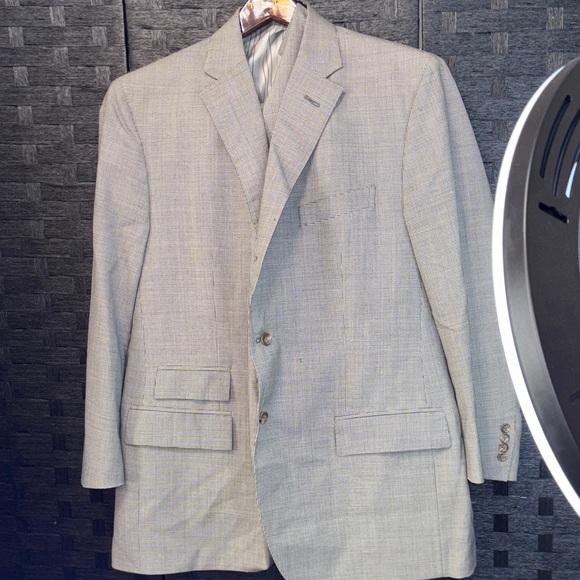 Blue label Classic Gray Men's 3pc polo suit size 48/6R 100%virgin woo